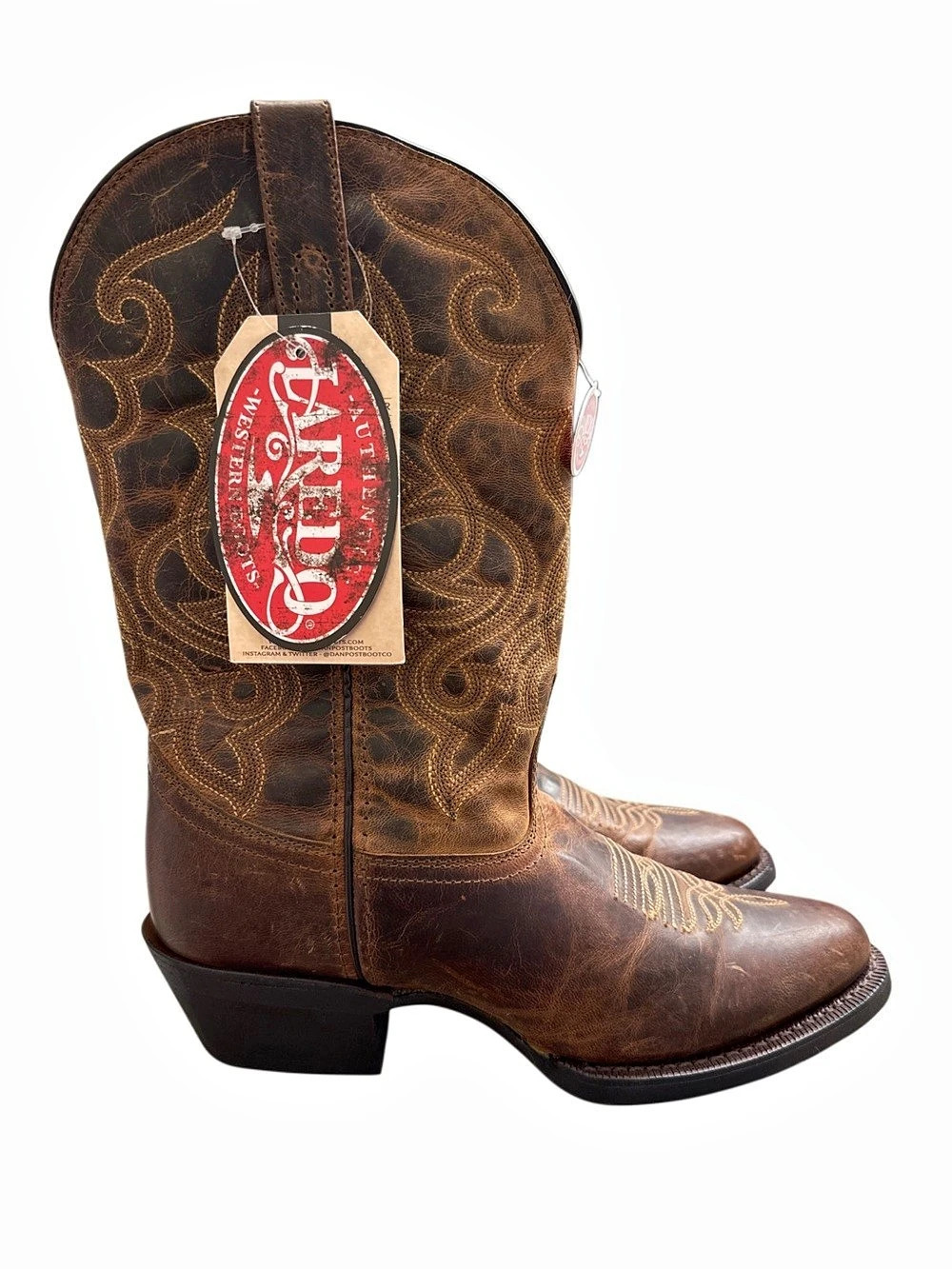 Laredo Maddie Western Leather Boots Heeled Brown US 8.5 NWT